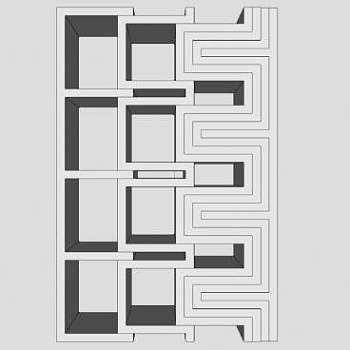 适应性强书架SU模型下载_sketchup草图大师SKP模型