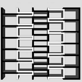 创意现代书架SU模型下载_sketchup草图大师SKP模型
