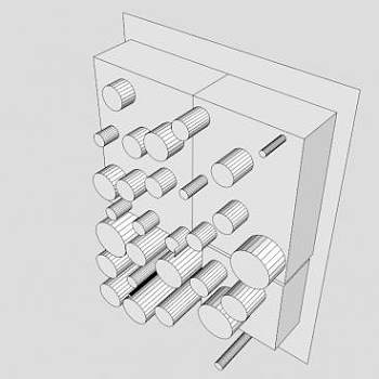 非彩色装饰书架SU模型下载_sketchup草图大师SKP模型