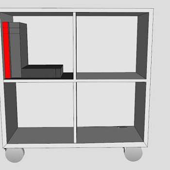 现代四线办公室书架SU模型下载_sketchup草图大师SKP模型