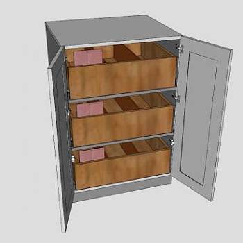 白色抽屉漫画柜书柜SU模型下载_sketchup草图大师SKP模型