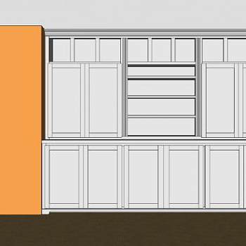 地下室柜和货架书柜SU模型下载_sketchup草图大师SKP模型