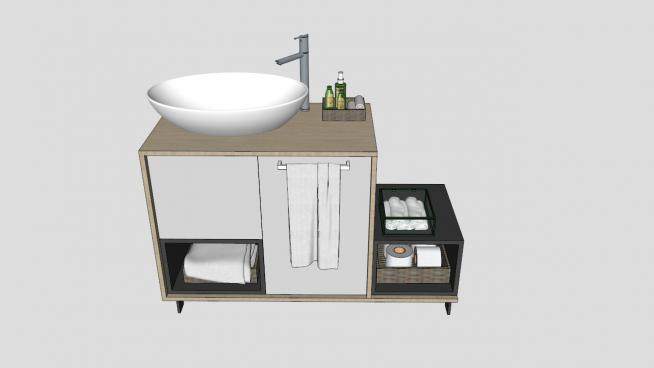 现代浴室橱柜SU模型下载_sketchup草图大师SKP模型