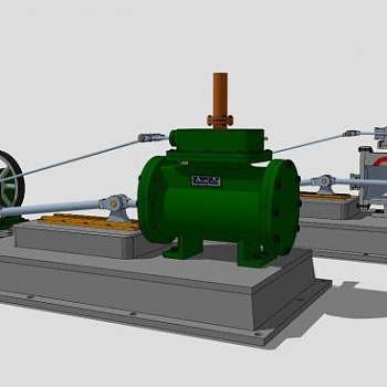 直双床蒸汽发动机SU模型_su模型下载 草图大师模型_SKP模型