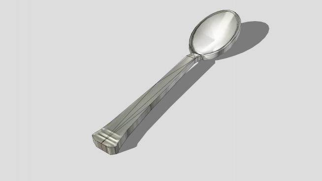 银器勺餐具SU模型下载_sketchup草图大师SKP模型