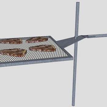 烤肉架金属支架SU模型下载_sketchup草图大师SKP模型