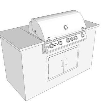 室内燃气烧烤炉SU模型下载_sketchup草图大师SKP模型