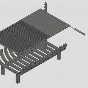 庭院金属烧烤架SU模型下载_sketchup草图大师SKP模型