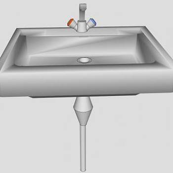 浴室陶瓷台盆SU模型下载_sketchup草图大师SKP模型