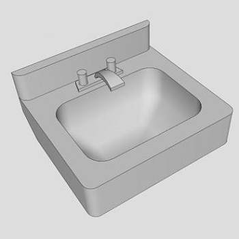 双开龙头水槽SU模型下载_sketchup草图大师SKP模型