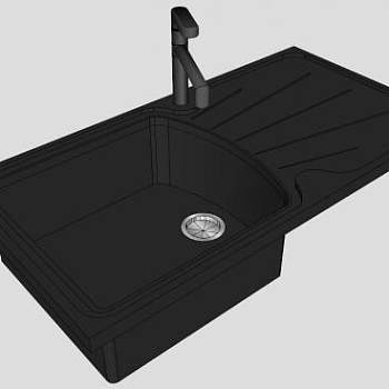 花岗石沥水板单槽SU模型下载_sketchup草图大师SKP模型