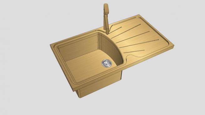 黄铜沥水板水槽SU模型下载_sketchup草图大师SKP模型