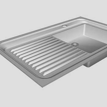 不锈钢沥水板单水槽SU模型下载_sketchup草图大师SKP模型