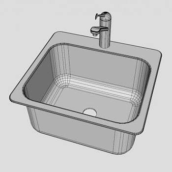 医院水槽SU模型下载_sketchup草图大师SKP模型