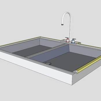 现代化厨房水槽SU模型下载_sketchup草图大师SKP模型