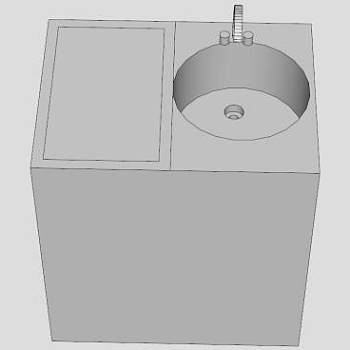 橱柜圆形水槽草图SU模型下载_sketchup草图大师SKP模型