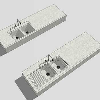 厨房水槽柜台SU模型下载_sketchup草图大师SKP模型