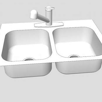 带水龙头的厨房水槽SU模型下载_sketchup草图大师SKP模型