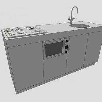 橱柜组合SU模型下载_sketchup草图大师SKP模型