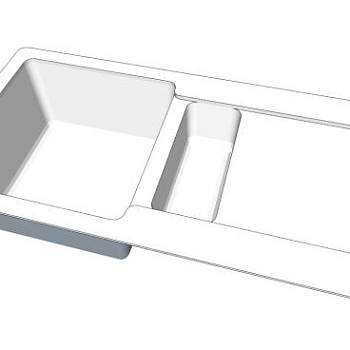 厨房沥水板双水槽SU模型下载_sketchup草图大师SKP模型