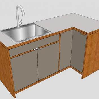 厨房水槽和转盘柜SU模型下载_sketchup草图大师SKP模型