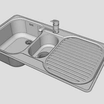 厨房龙头双水槽SU模型下载_sketchup草图大师SKP模型