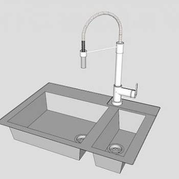 水龙头水槽组合SU模型下载_sketchup草图大师SKP模型