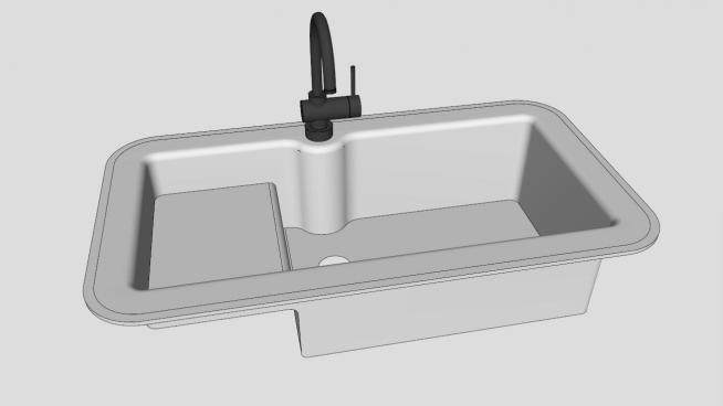 厨房水槽和水龙头SU模型下载_sketchup草图大师SKP模型