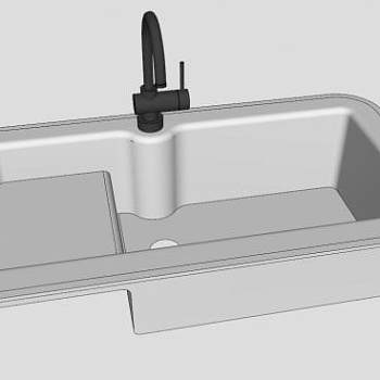 厨房水槽和水龙头SU模型下载_sketchup草图大师SKP模型