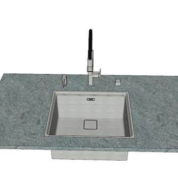 浴室洗漱台水槽SU模型下载_sketchup草图大师SKP模型