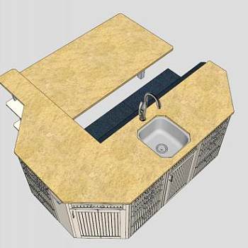 酒吧吧台水槽SU模型下载_sketchup草图大师SKP模型