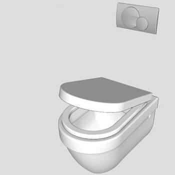 挂墙式坐便器SU模型下载_sketchup草图大师SKP模型