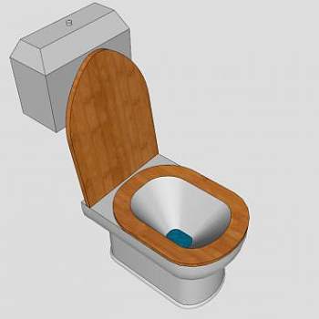 木盖坐便器和冲水器SU模型下载_sketchup草图大师SKP模型