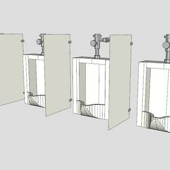 卫生间隔断小便斗SU模型下载_sketchup草图大师SKP模型