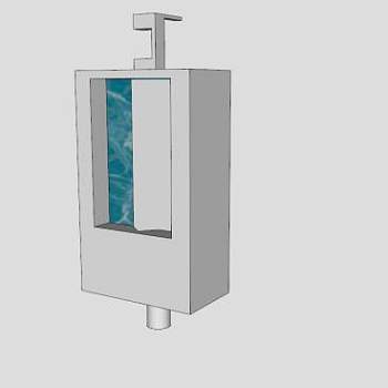 简易小便斗SU模型下载_sketchup草图大师SKP模型