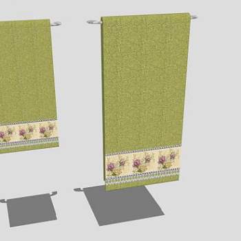 浴巾架和浴巾SU模型下载_sketchup草图大师SKP模型