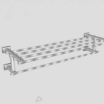 双层浴巾架SU模型下载_sketchup草图大师SKP模型