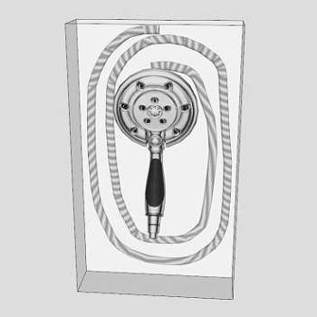 花洒和淋浴管组合SU模型下载_sketchup草图大师SKP模型