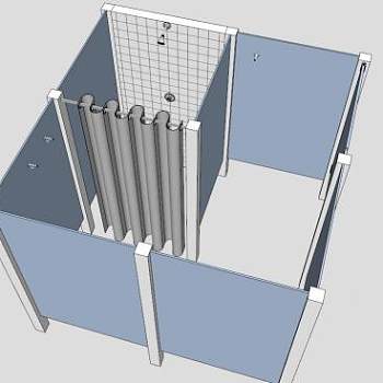 回转淋浴间SU模型下载_sketchup草图大师SKP模型