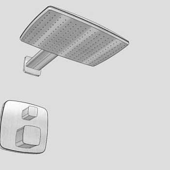 固定式花洒喷头SU模型下载_sketchup草图大师SKP模型