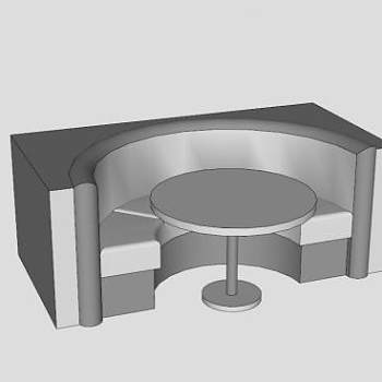 简单圆亭卡座SU模型下载_sketchup草图大师SKP模型