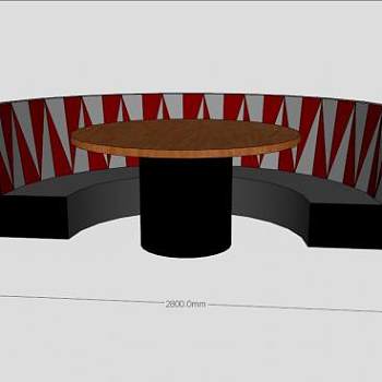 半圆形餐厅SU模型下载_sketchup草图大师SKP模型