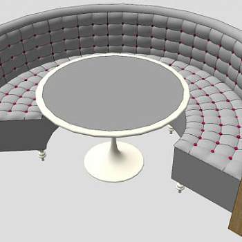 簇绒圆形餐厅SU模型下载_sketchup草图大师SKP模型