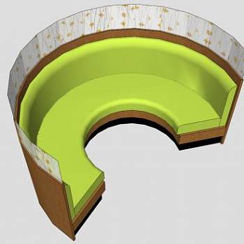 弯曲的展台沙发SU模型下载_sketchup草图大师SKP模型
