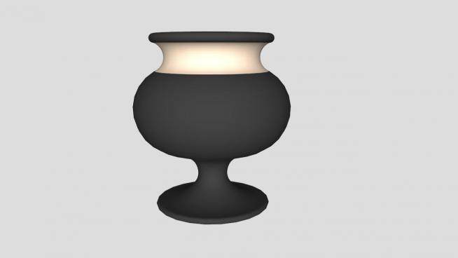 黑色陶瓷花瓶SU模型下载_sketchup草图大师SKP模型