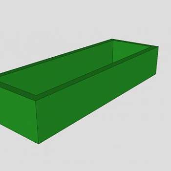 绿色塑料花盆SU模型下载_sketchup草图大师SKP模型