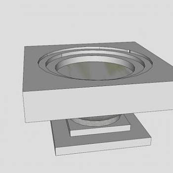 瓷盆花盆SU模型下载_sketchup草图大师SKP模型