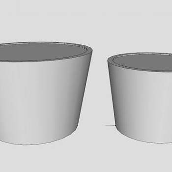 简易白色陶瓷花盆SU模型下载_sketchup草图大师SKP模型