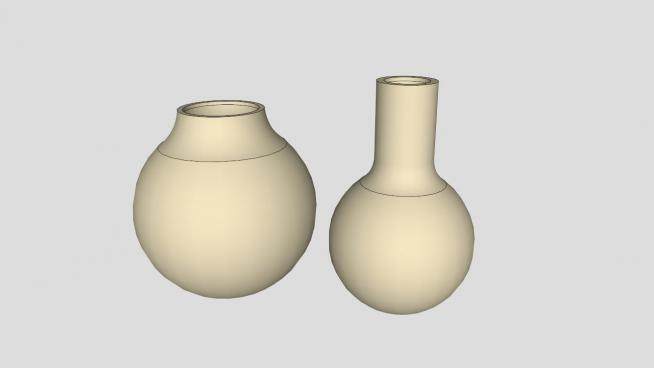 简易单色花瓶SU模型下载_sketchup草图大师SKP模型
