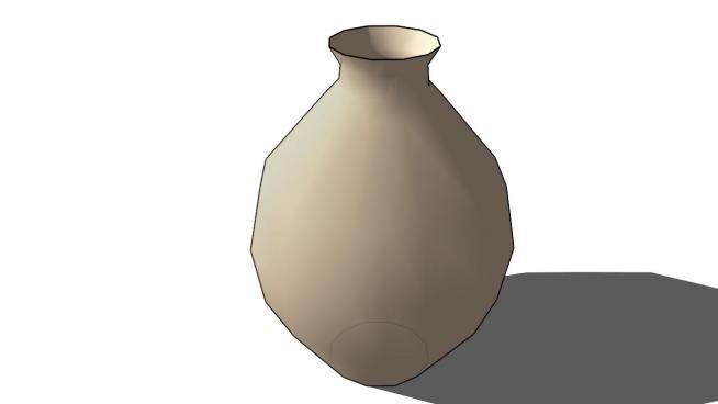 短款陶瓷花瓶SU模型下载_sketchup草图大师SKP模型